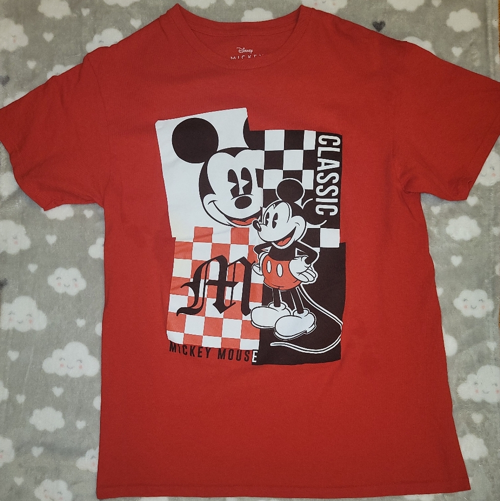 Mens Disney red Mickey Mouse T-shirt size M
